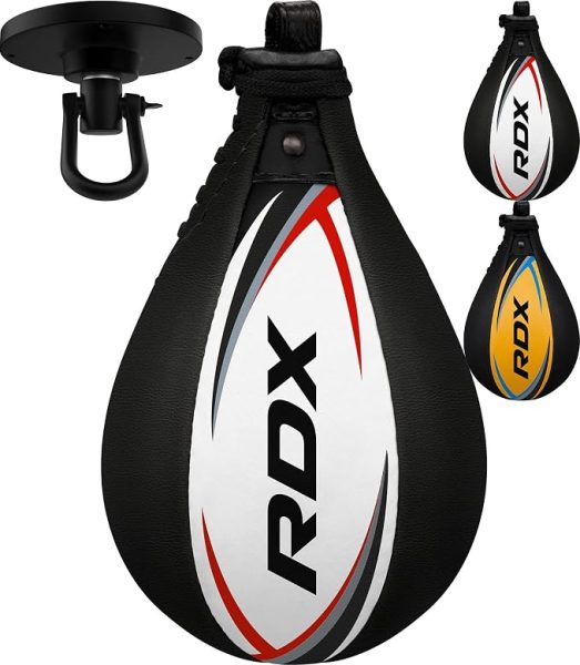 RDX S2 leather speed bag with swivel – white