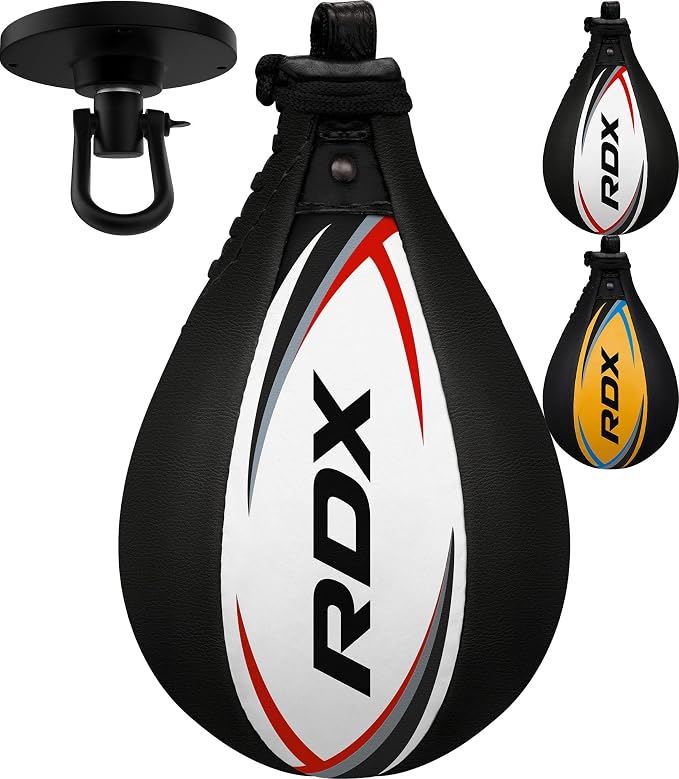 RDX S2 leather speed bag with swivel – white